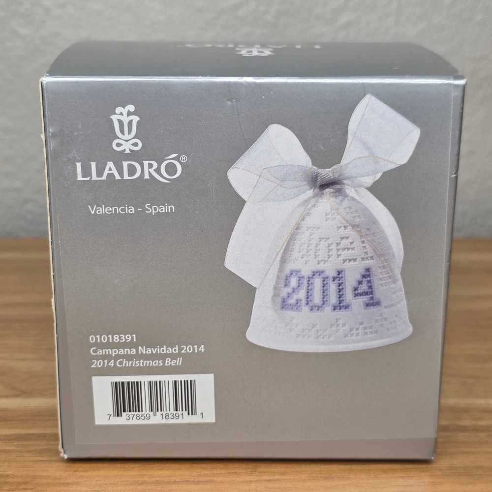 Lladro 2014 Porcelain Christmas Bell Ornament 01018391 New In Original Box